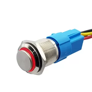 Nút Nhấn Nhả Inox 19mm Đầu Lòi Màu Đỏ 5V